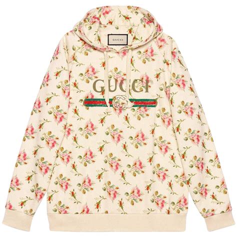 pink gucci hoodie with roses|farfetch gucci hoodies.